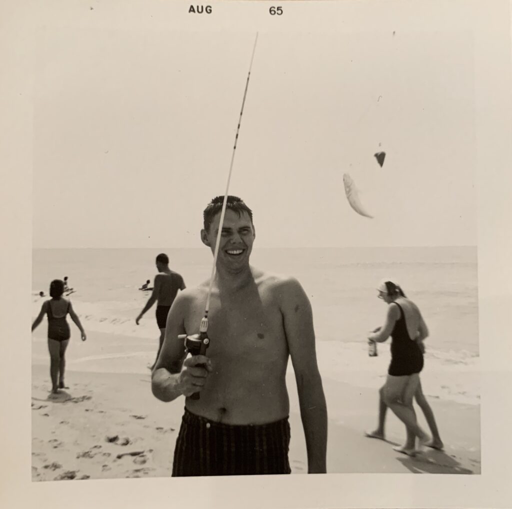 Dad holding a fishing rod