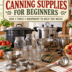 a photo of a group of supplies needed for the beginning canner