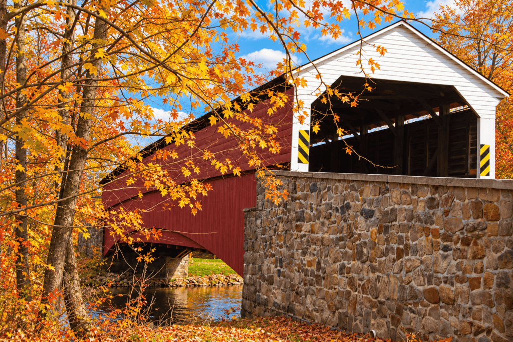 Pleasantville Covered Bridge in the Fall